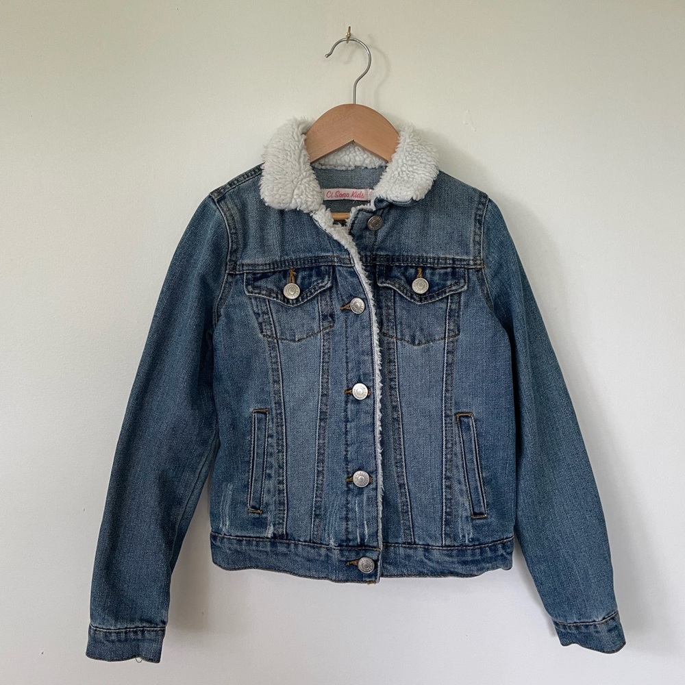 Ci Sono Kids Faux-Sherpa Lined Denim Jacket